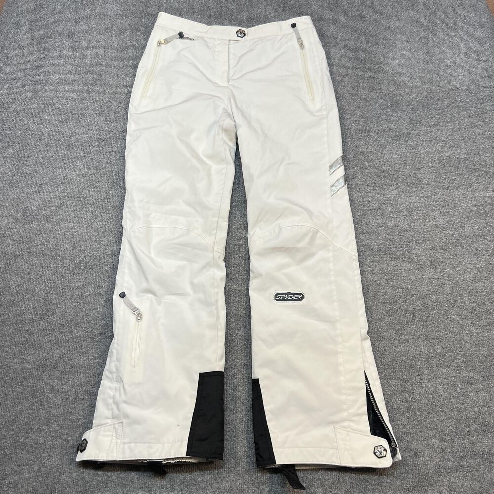 Spyder Snow Pants Womens 8 White Thinsulate Insulated Ski Snowboard Warm Pockets